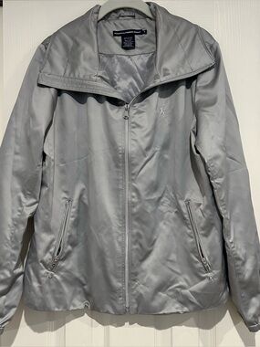 Ralph Lauren Sport Women's Light Gray Silver Zip-Front Jacket Size Large